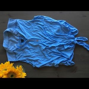 Collared tie front top